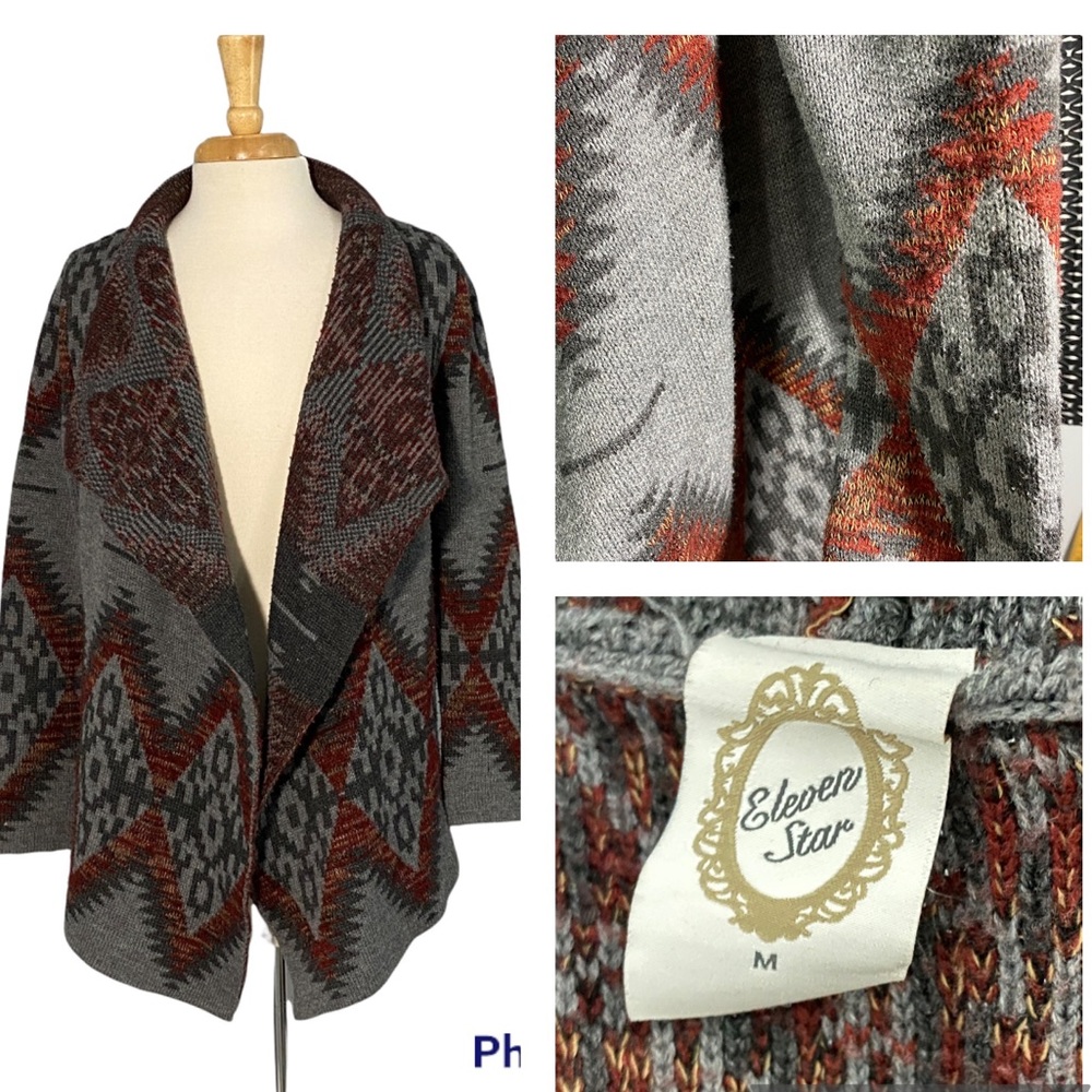 Western Aztec Cardigan Sweater size M